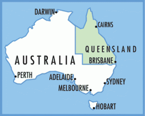 Vị trí thành phố Brisbane trên bản đồ nước Úc